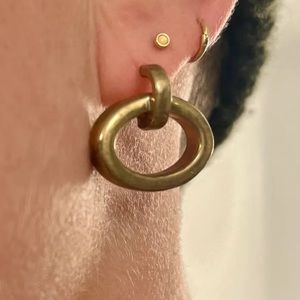 Laura Lombardi gold plated brass sculptural hoops earrings